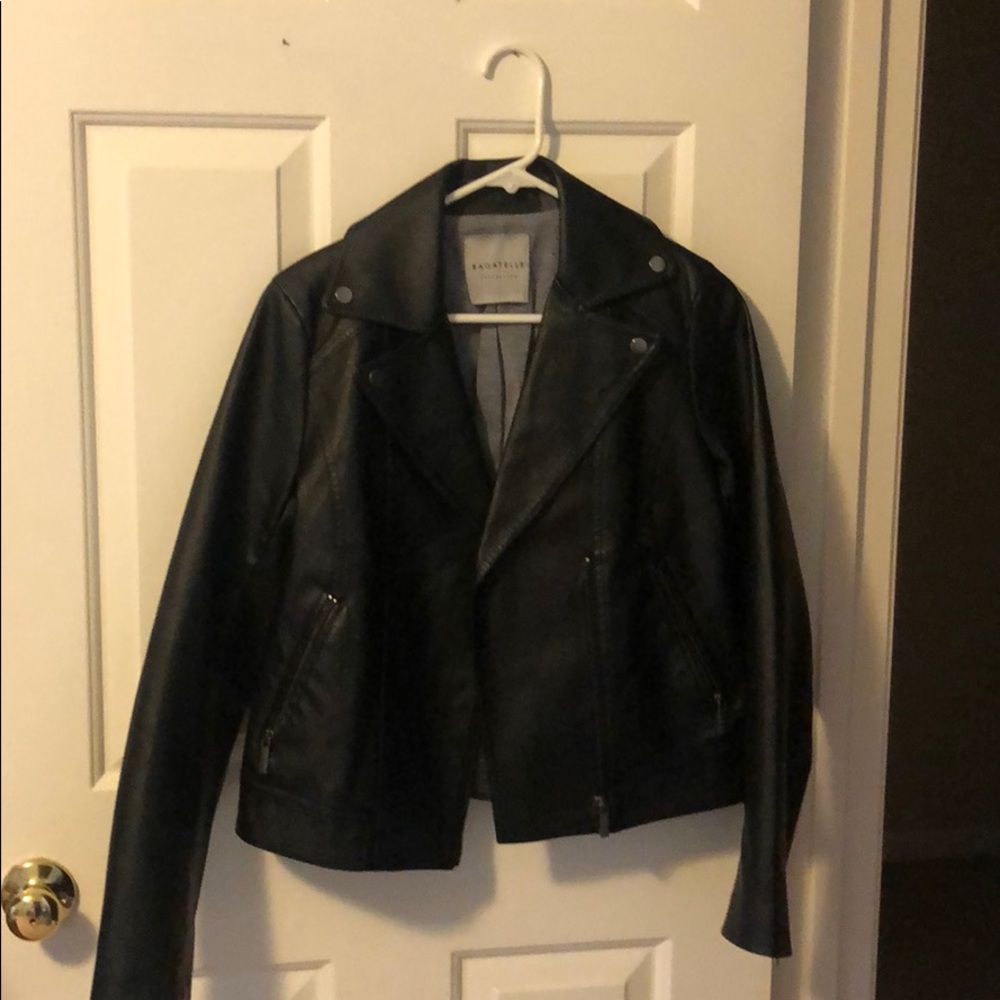 Bagatelle faux leather black moto jacket small